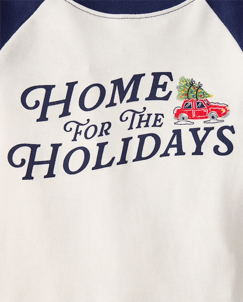 Kids Matching Family Home For The Holidays Snug Fit Cotton Pajamas