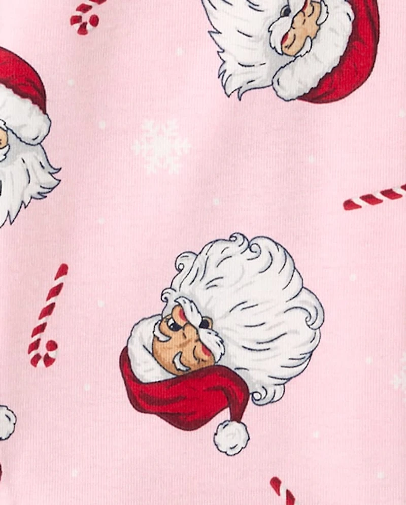 Girls Matching Family Santa's Social Club Snug Fit Cotton Pajamas