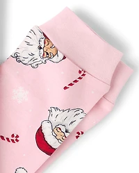 Girls Matching Family Santa's Social Club Snug Fit Cotton Pajamas