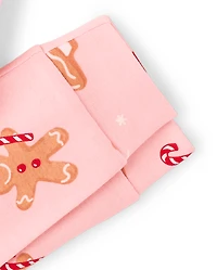 Girls Matching Family Gingerbread Snug Fit Cotton Henley Pajamas