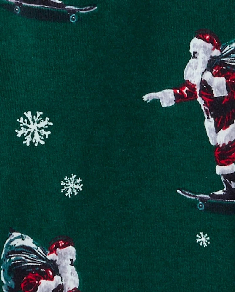 Boys Santa Skateboard Snug Fit Cotton Pajamas