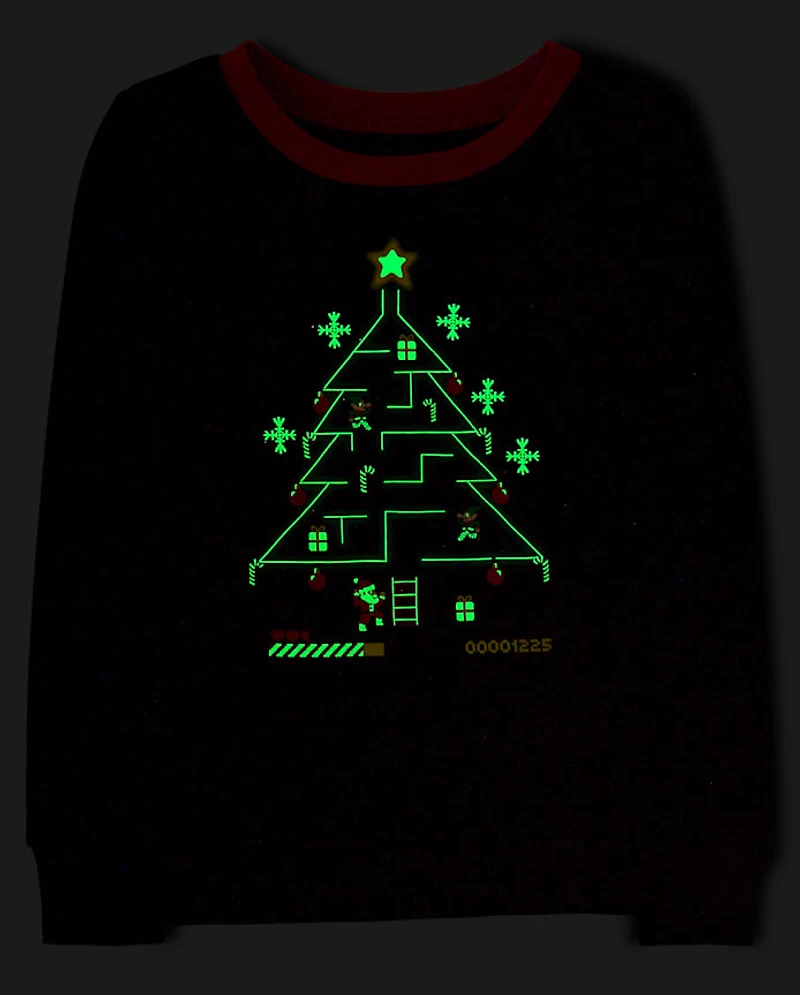 Boys Glow Christmas Video Game Snug Fit Cotton Pajamas