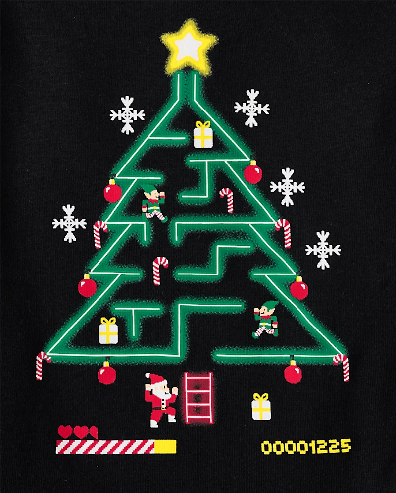 Boys Glow Christmas Video Game Snug Fit Cotton Pajamas