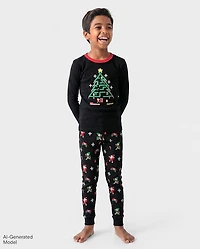 Boys Glow Christmas Video Game Snug Fit Cotton Pajamas