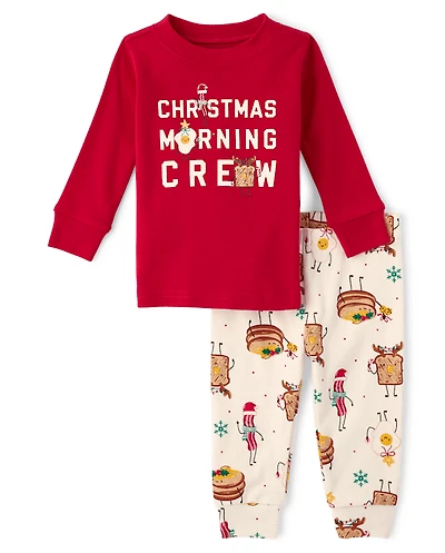 Baby And Toddler Matching Family Christmas Morning Crew Snug Fit Cotton Pajamas