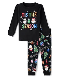 Pyjamas en coton ajustés pour bébés et jeunes enfants, collection « Family Glow Tis' The Season », assortis à la familiale.