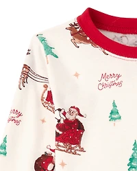Baby And Toddler Matching Family Santa Sleigh Snug Fit Cotton Pajamas