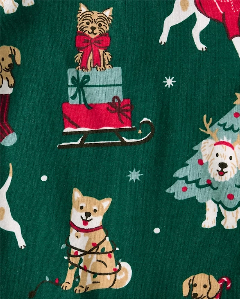 Baby And Toddler Matching Family Christmas Dogs Snug Fit Cotton Pajamas