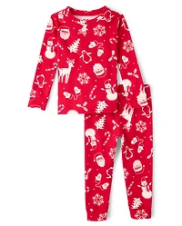 Baby And Toddler Matching Family Christmas Icon Snug Fit Cotton Pajamas