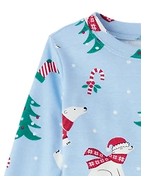 Baby And Toddler Matching Family Christmas Polar Bear Snug Fit Cotton Pajamas