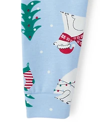 Baby And Toddler Matching Family Christmas Polar Bear Snug Fit Cotton Pajamas
