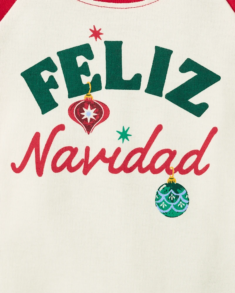 Baby And Toddler Matching Family Feliz Navidad Snug Fit Cotton Pajamas