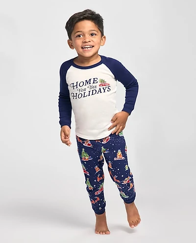 Baby And Toddler Matching Family Home For The Holidays Snug Fit Cotton Pajamas