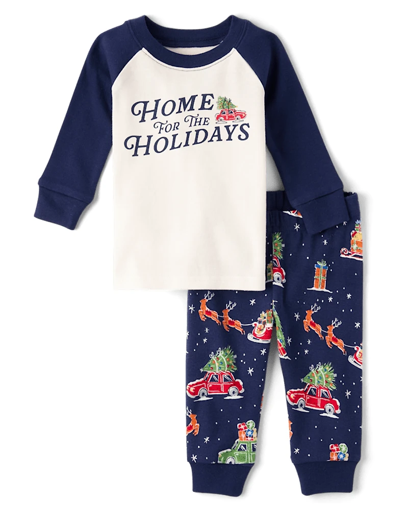 Baby And Toddler Matching Family Home For The Holidays Snug Fit Cotton Pajamas