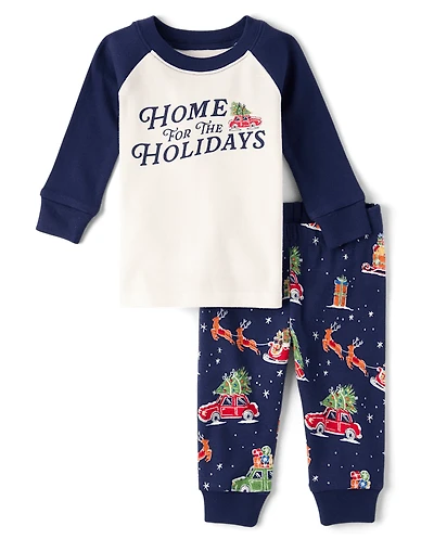 Baby And Toddler Matching Family Home For The Holidays Snug Fit Cotton Pajamas
