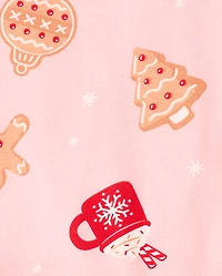 Baby And Toddler Girls Matching Family Gingerbread Snug Fit Cotton Pajamas