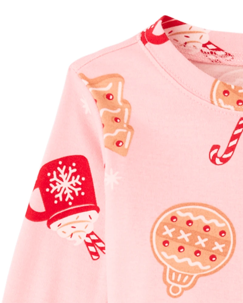 Baby And Toddler Girls Matching Family Gingerbread Snug Fit Cotton Pajamas
