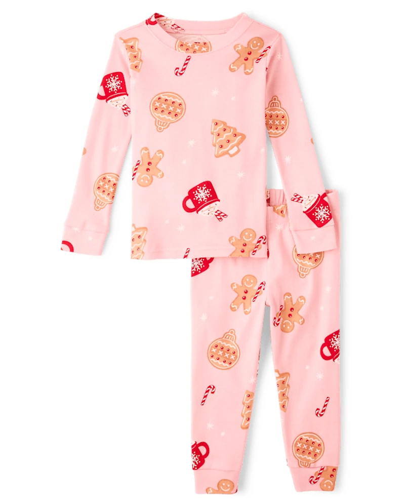 Baby And Toddler Girls Matching Family Gingerbread Snug Fit Cotton Pajamas