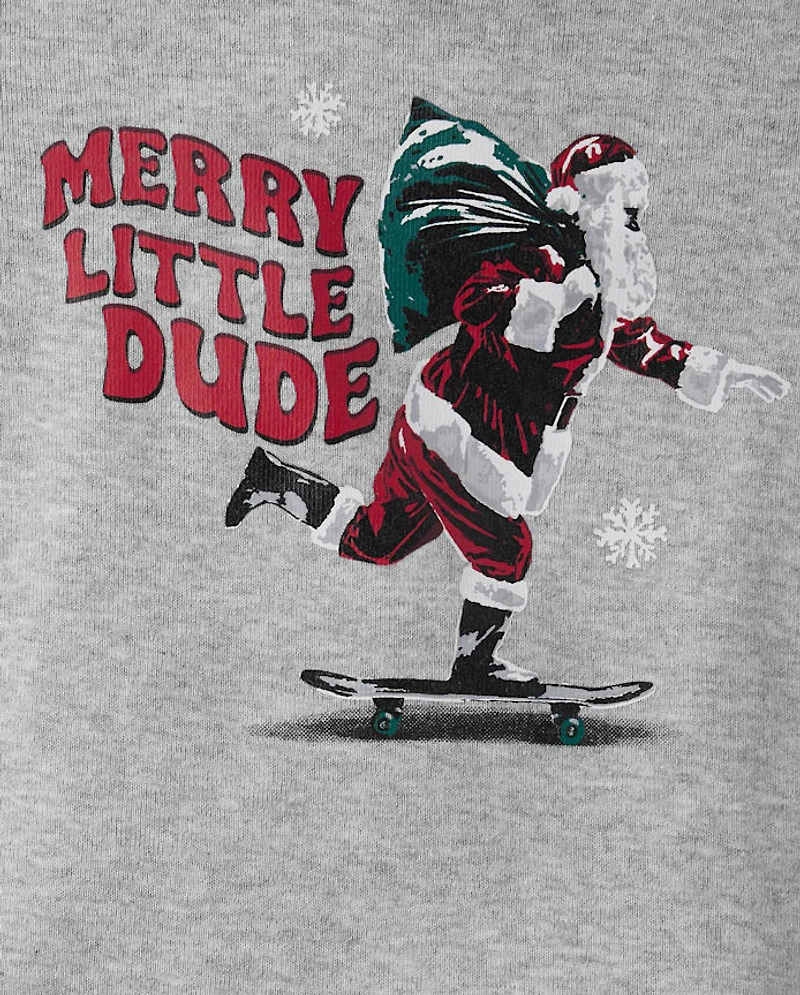 Baby And Toddler Boys Santa Skateboard Snug Fit Cotton Pajamas