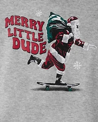 Baby And Toddler Boys Santa Skateboard Snug Fit Cotton Pajamas