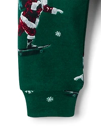 Baby And Toddler Boys Santa Skateboard Snug Fit Cotton Pajamas