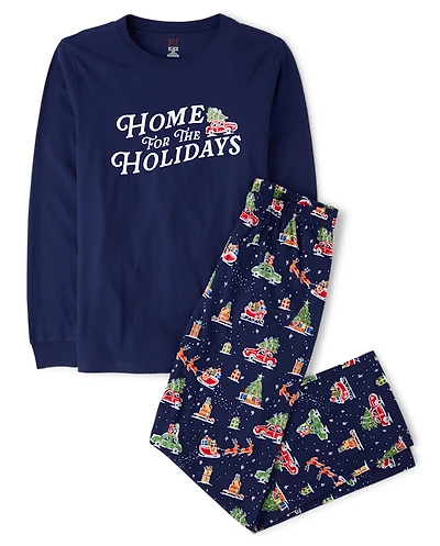 Adult Matching Family Home For The Holidays Cotton Pajamas