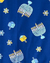 Adult Matching Family Glow Hanukkah Cotton Pajamas