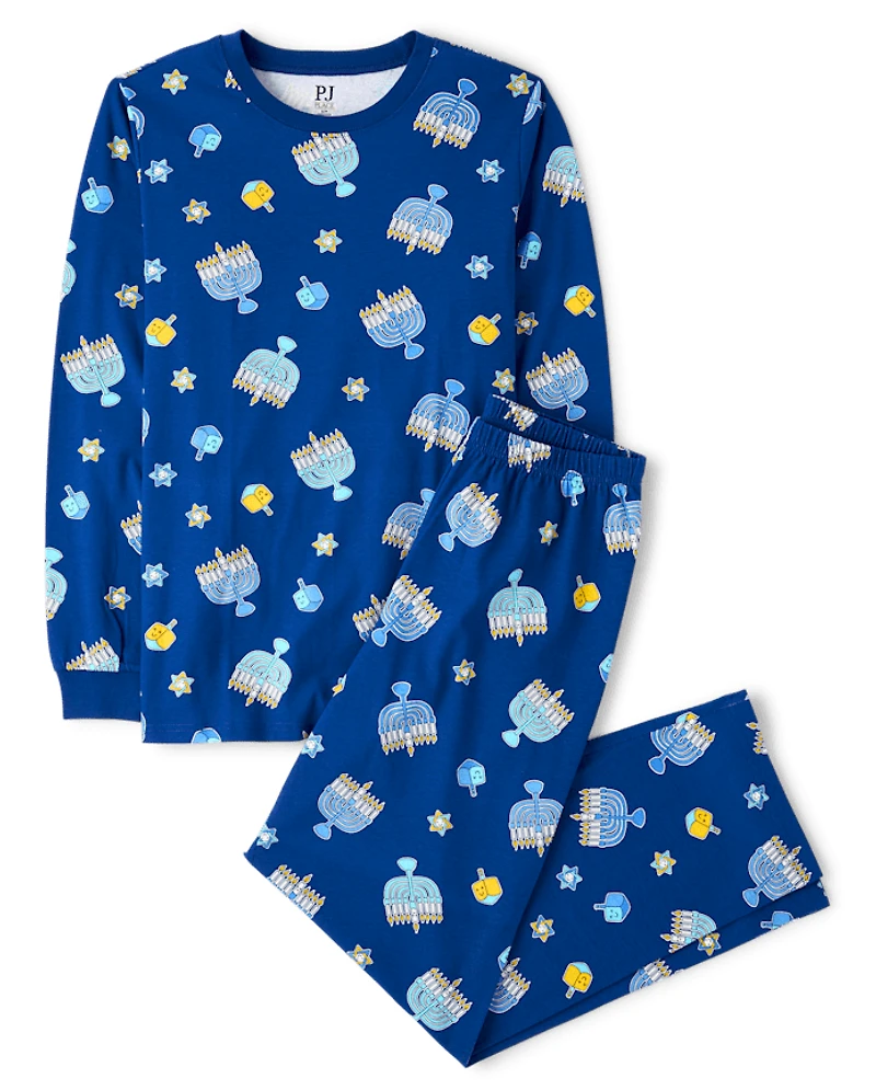 Adult Matching Family Glow Hanukkah Cotton Pajamas