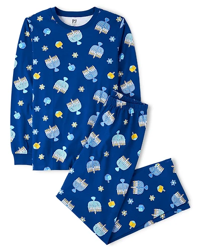 Adult Matching Family Glow Hanukkah Cotton Pajamas