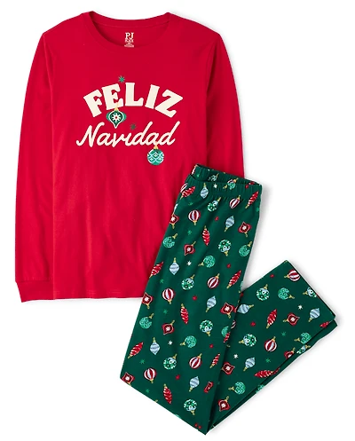 Adult Matching Family Feliz Navidad Cotton Pajamas