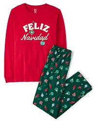 Adult Matching Family Feliz Navidad Cotton Pajamas