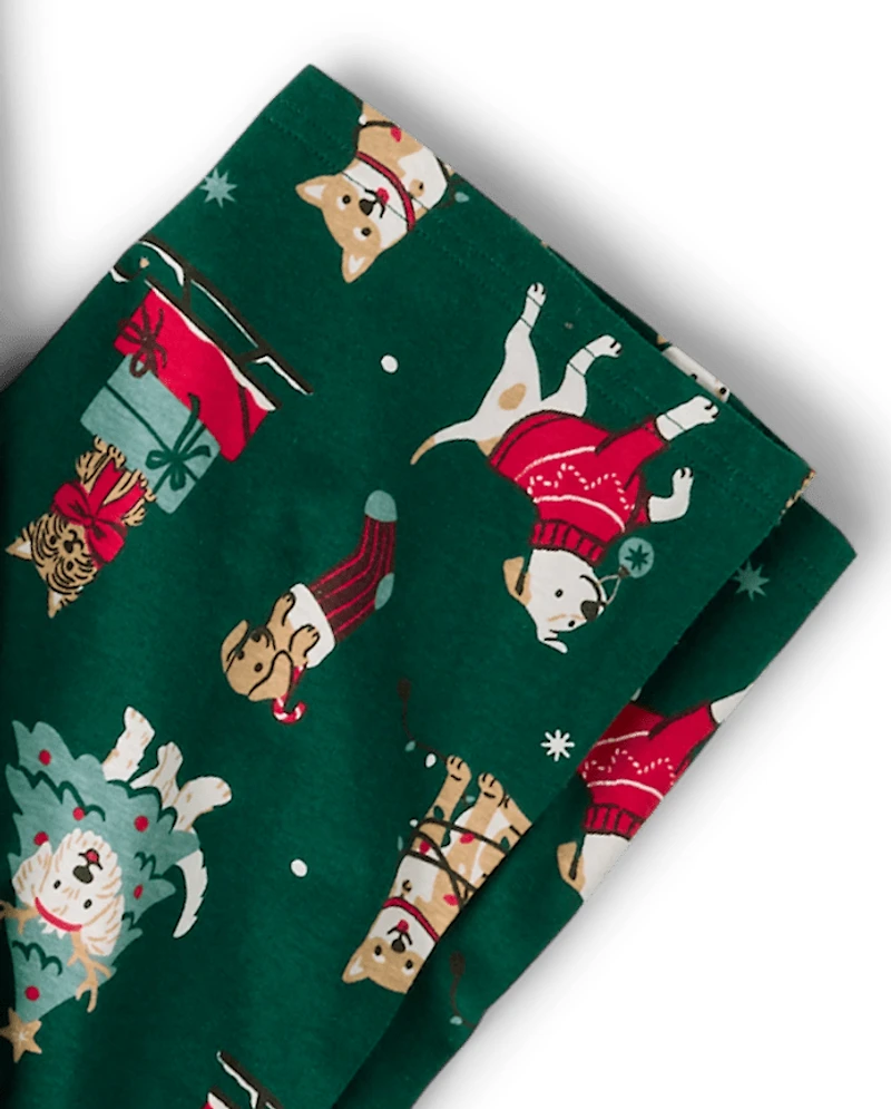 Pyjamas de Noël assortis pour adultes, motif chiens, en coton, toute la famille