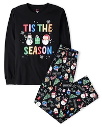 Adult Matching Family Glow Tis' The Season Cotton Pajamas