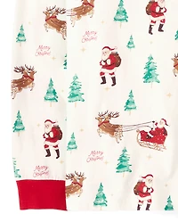 Adult Matching Family Santa Sleigh Cotton Pajamas