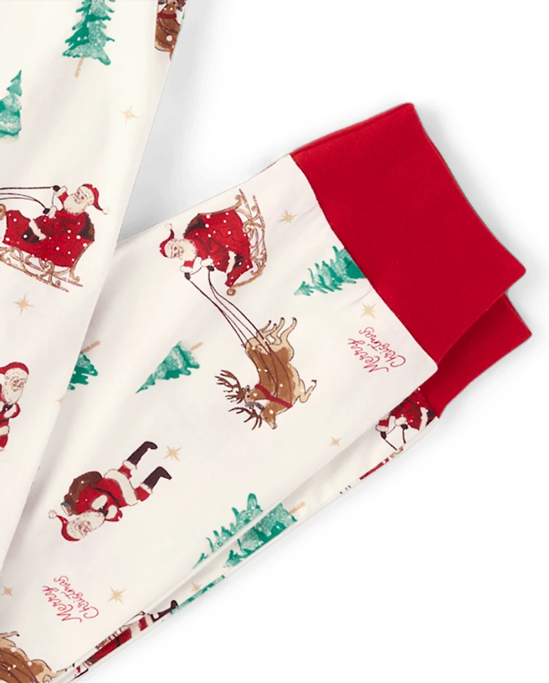 Adult Matching Family Santa Sleigh Cotton Pajamas