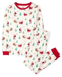 Adult Matching Family Santa Sleigh Cotton Pajamas