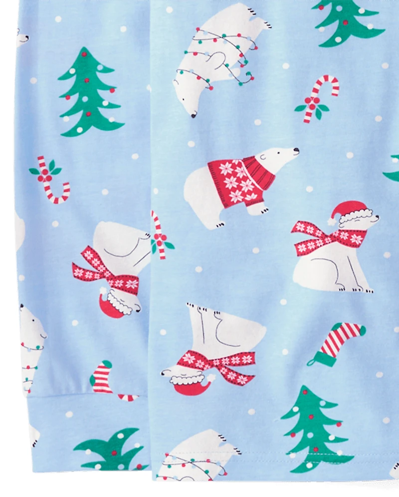 Pyjamas de Noël assortis pour toute la famille, motif ours polaire, en coton, adultes
