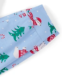 Pyjamas de Noël assortis pour toute la famille, motif ours polaire, en coton, adultes