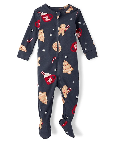 Baby And Toddler Boys Matching Family Gingerbread Snug Fit Cotton Footed One Piece Pajamas