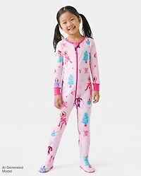 Baby Girls Mommy And Me Nutcracker Snug Fit Cotton Footed One Piece Pajamas