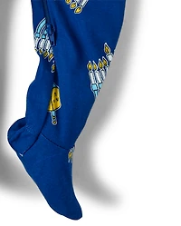 Baby And Toddler Matching Family Hanukkah Snug Fit Cotton Footed One Piece Pajamas