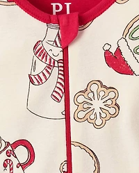Baby And Toddler Matching Family Milk Cookies Snug Fit Cotton Footed One Piece Pajamas