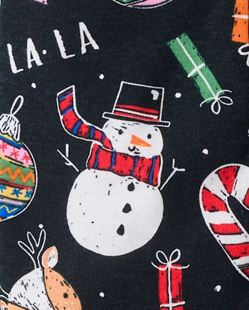 Baby And Toddler Matching Family Christmas Icon Snug Fit Cotton Footed One Piece Pajamas