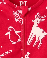 Baby And Toddler Matching Family Christmas Icon Snug Fit Cotton Footed One Piece Pajamas