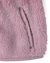 Toddler Girls Heavyweight Sherpa Zip Up Hoodie