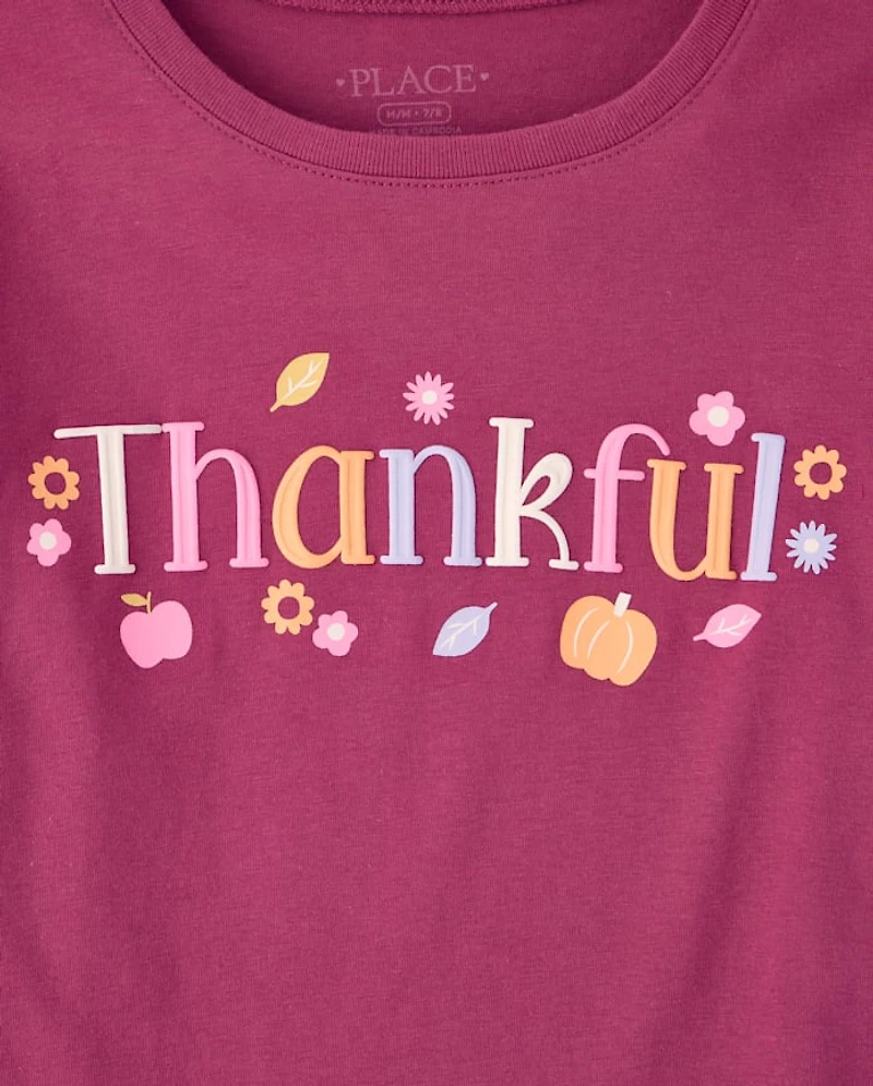 Girls Thankful Graphic Tee