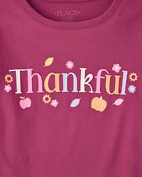 Girls Thankful Graphic Tee