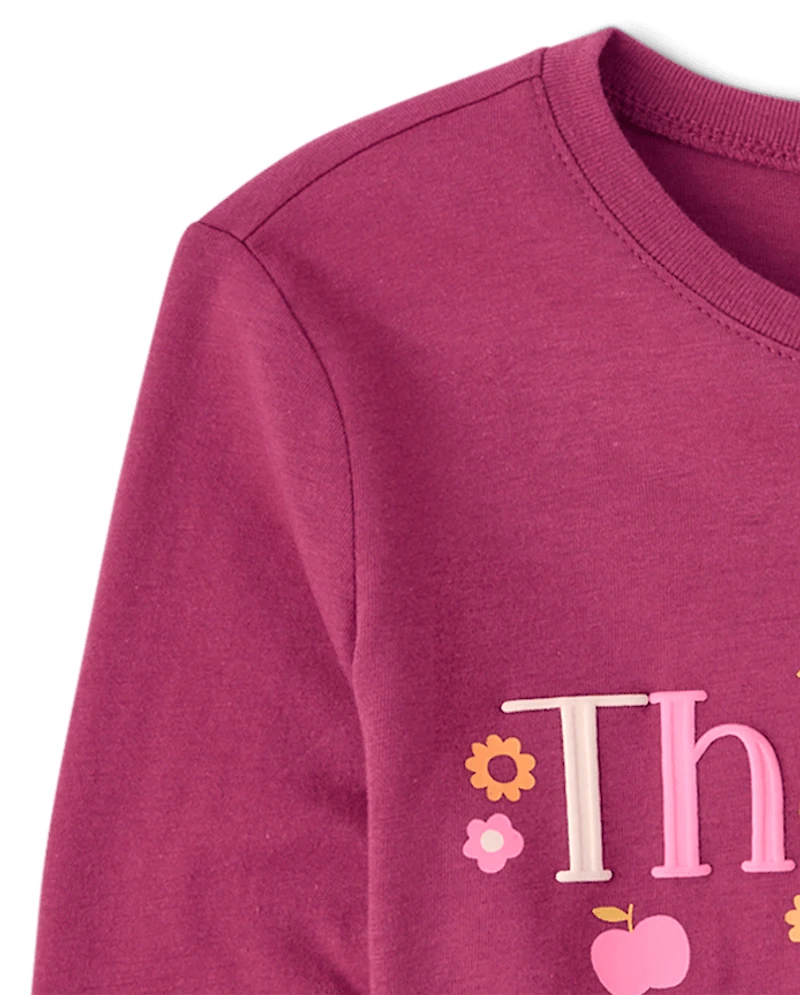Girls Thankful Graphic Tee