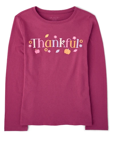 Girls Thankful Graphic Tee