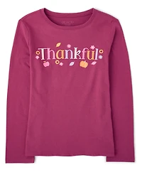 Girls Thankful Graphic Tee